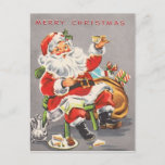 Vintage 1950 Santa Claus Holiday Postcard<br><div class="desc">1950 Vintage Santa Claus</div>
