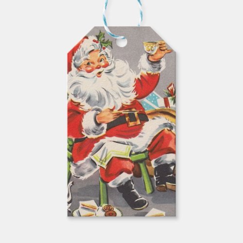 Vintage 1950 Santa Gift Tags