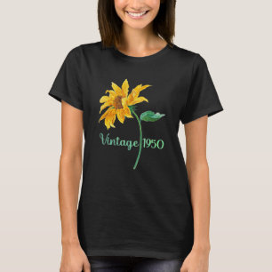 Vintage 1950 Sunflower 72 Years Old 72nd Birthday T-Shirt