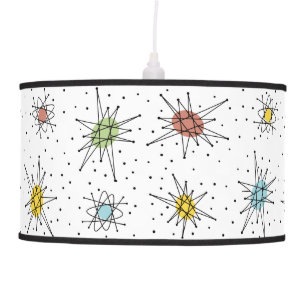 Vintage 1950s Atomic Age Design Hanging Lamp