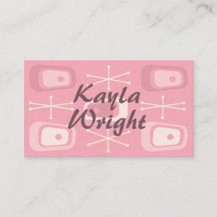 Vintage 1950s Atomic Age Pink Vanilla Business Card