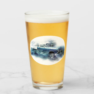 Vintage 1950s Chevy Car Digital Art Glass