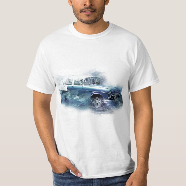 Vintage 1950s Chevy Car Digital Art T-Shirt (Front)