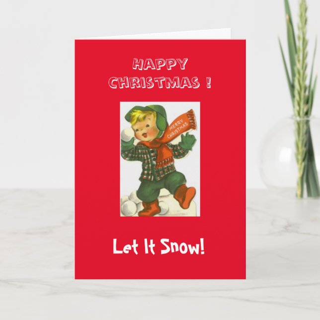 Vintage 1950s Christmas Greeting card Personalize (Front)