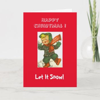 Vintage 1950s Christmas Greeting Card Personalize by SharCanMakeit at Zazzle