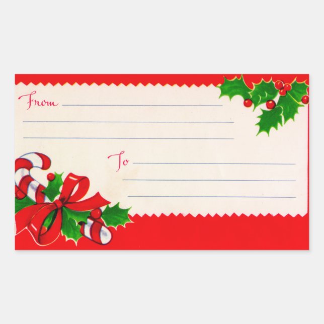 Vintage 1950s Christmas Shipping Labels (Front)
