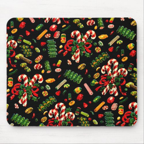 Vintage 1950s Christmas Wrapping Paper Mouse Pad