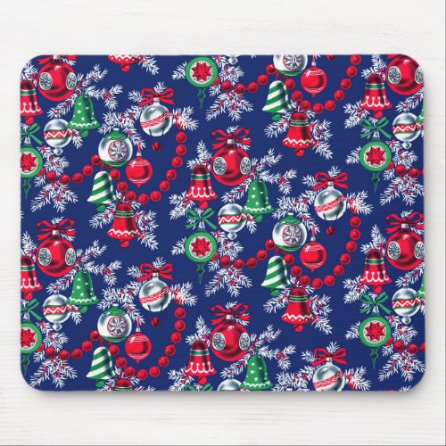 Vintage 1950s Christmas Wrapping Paper Mouse Pad