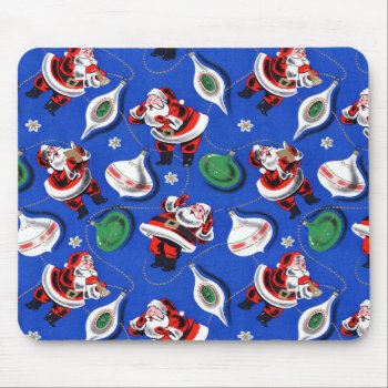 Vintage 1950s Christmas Wrapping Paper Mouse Pad by christmas1900 at Zazzle