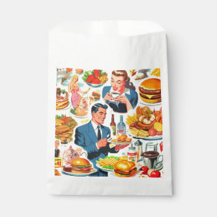 Vintage 1950s Food Comics Illustration Favor Bag