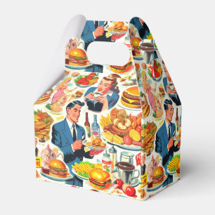 Vintage 1950s Food Comics Illustration Favor Boxes