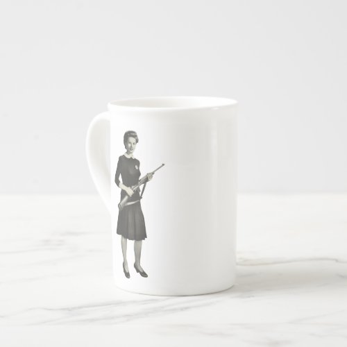 Vintage 1950s Gun Gal Bone China Coffee Tea Mug