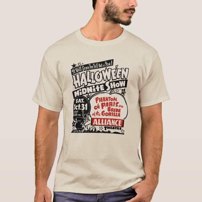Vintage 1950s Halloween Spook Show Poster T-Shirt (Front)