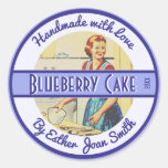Vintage 1950s Kitchen Scene with Custom Text Classic Round Sticker