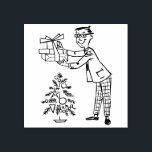 Vintage 1950s Man with Presents and Christmas Tree Rubber Stamp<br><div class="desc">Vintage 1950s Man with Presents and Christmas Tree rubber stamp</div>