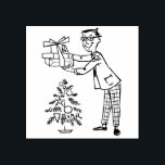 Vintage 1950s Man with Presents and Christmas Tree Rubber Stamp<br><div class="desc">Vintage 1950s Man with Presents and Christmas Tree rubber stamp</div>