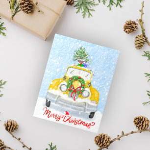 Vintage 1950's New York Yellow Xmas Cab Jigsaw Puzzle