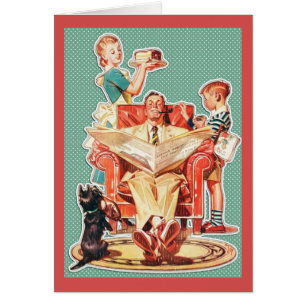 Vintage 1950's nuclear family 50's retro housewife