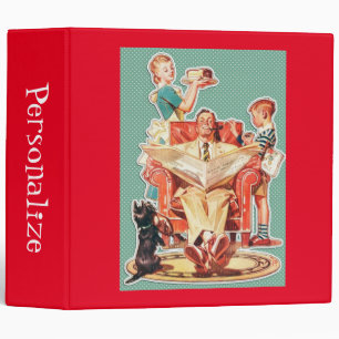 Vintage 1950's nuclear family 50's retro housewife 3 ring binder