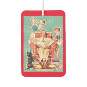 Vintage 1950's nuclear family 50's retro housewife air freshener