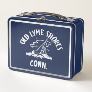 Vintage 1950s Old Lyme Shores Tin Lunchbox Classic
