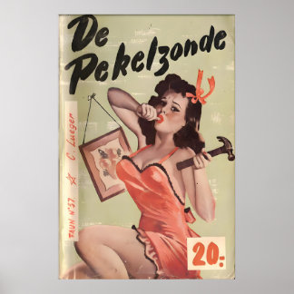 Vintage 1950s Pin Up Girl Poster & Canvas De