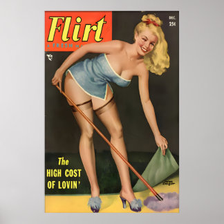 Vintage 1950s Pin Up Girl Poster & Canvas The High
