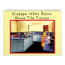 Vintage 1950s Retro Home Interior Tile Trends Calendar