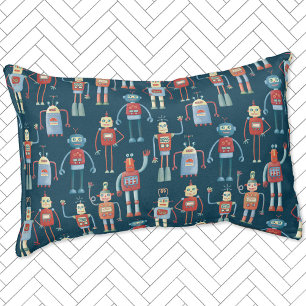 Vintage 1950s Retro Robot Pattern Pet Bed