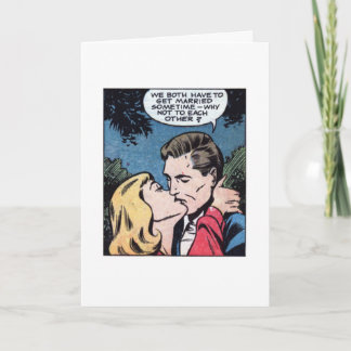 Vintage 1950s romance engagement card