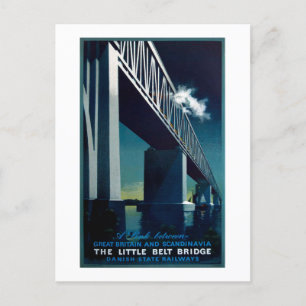 Vintage 1951 Aage Rasmussen Danish State Railways Postcard