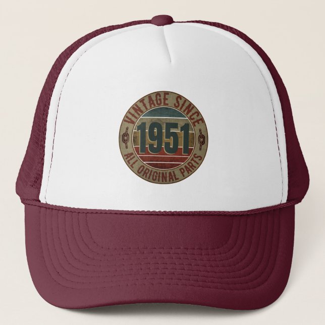 VINTAGE 1951 BIRTHDAY GIFT TRUCKER HAT (Front)