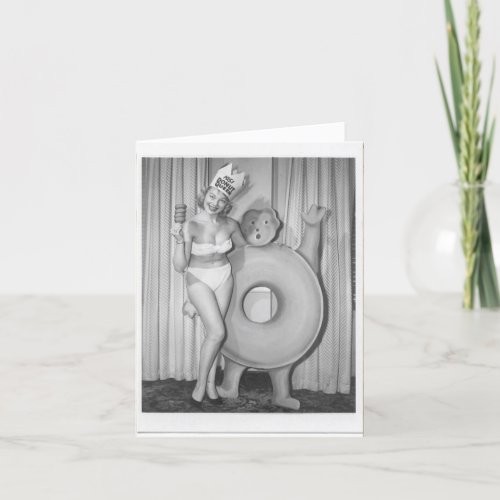 Vintage 1951 Donut Queen Note Card