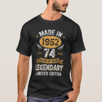 Vintage 1952 74 Years Old Birthday 74th Birthday M
