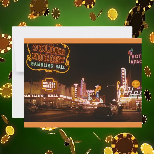 Vintage 1952 Las Vegas Golden Nugget Postcard