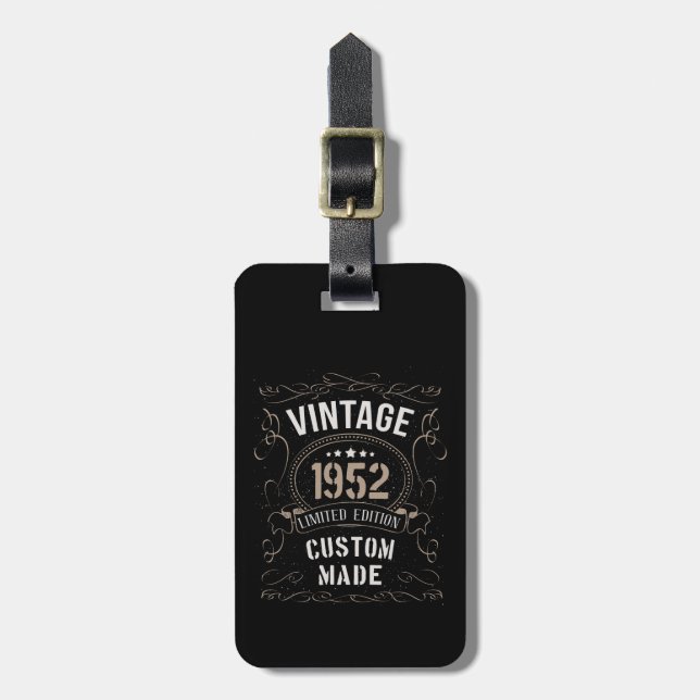 Vintage 1952 Limited Edition Custom made Luggage Tag (Front Vertical)