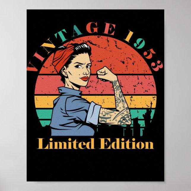 Vintage 1953 Born in 1953 Poster (Front)