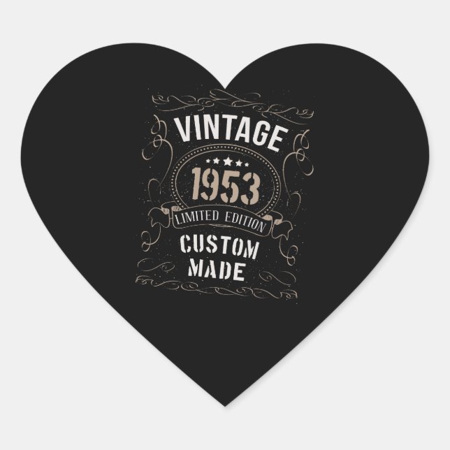 Vintage 1953 Limited Edition Custom made Heart Sticker (Front)