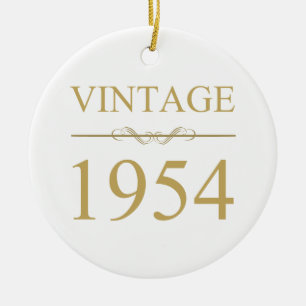 Vintage 1954 70th Birthday Ceramic Ornament