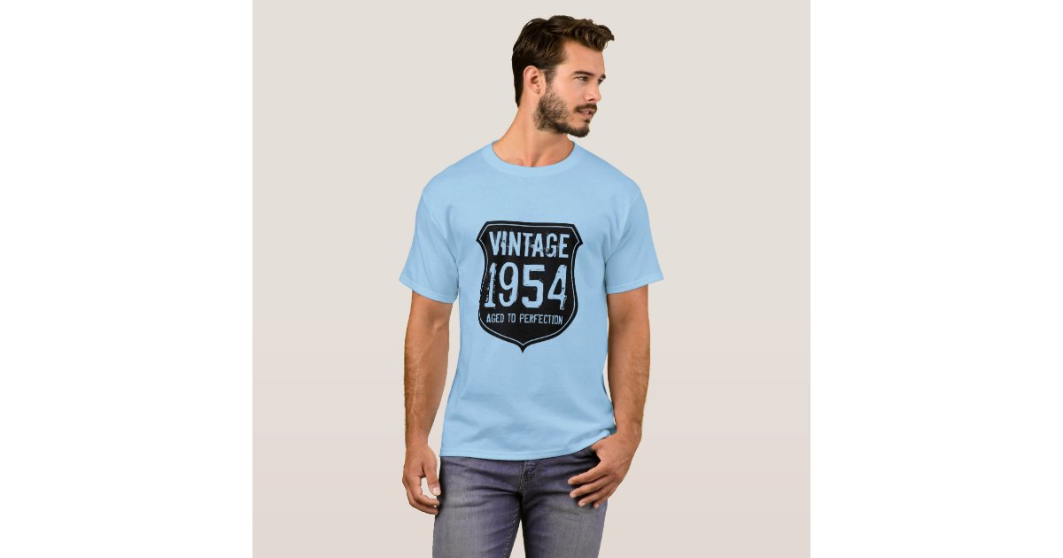 Vintage 1954 aged to perfection tee shirt for men | Zazzle