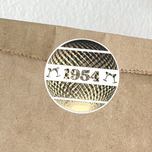 Vintage 1954 celebrations disco ball classic round sticker