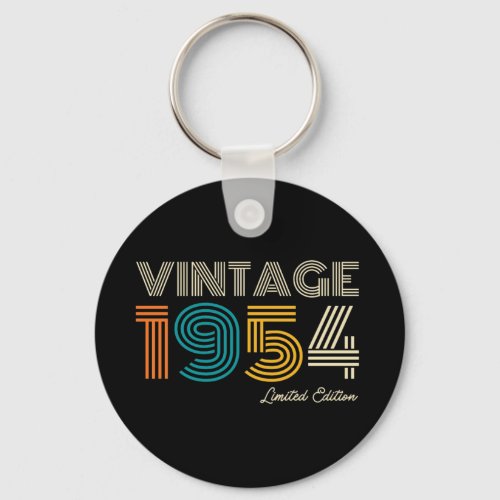 Vintage 1954 Limited Edition 70th Birthday Button Keychain