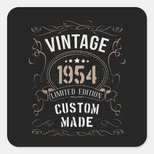 Vintage 1954 Limited Edition Custom made Square Sticker (Front)