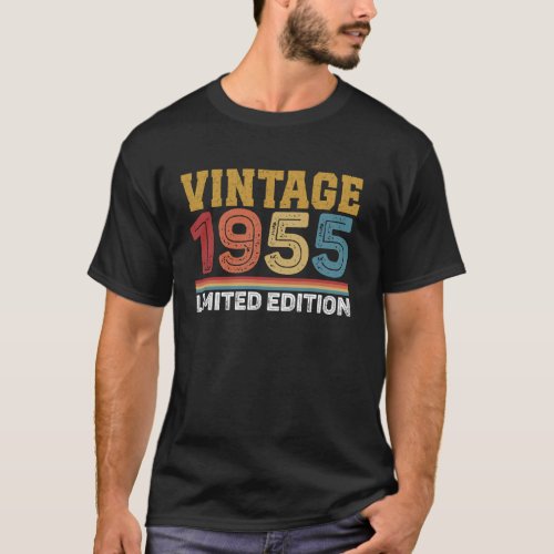 Vintage 1955 69th Birthday Gift Men Women 69 Years T-Shirt