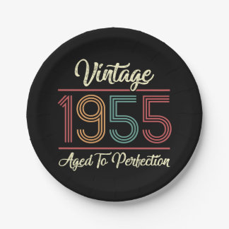 Vintage 1955 70th Birthday Paper Plates
