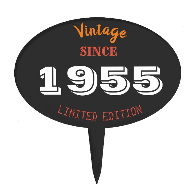 Vintage 1955 Limited Edition 70th Birthday Cake  Topper (Front)