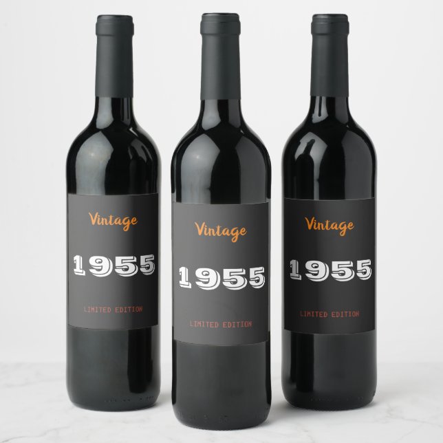 Vintage 1955 Limited Edition Wine Label – 70th  (Bottles)