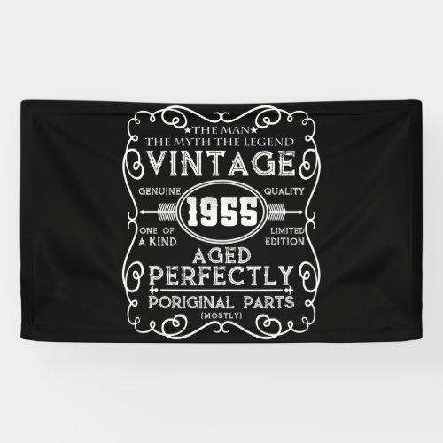 Vintage 1955 Man Myth Legend 66th Birthday Banner