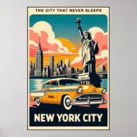 Vintage 1955 New York City Travel Poster