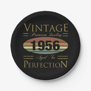 Vintage 1956 70th Birthday Paper Plates